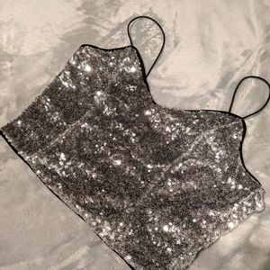 Shimmery sequin crop top